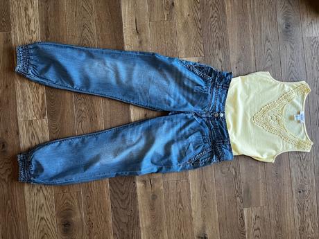 Žlté tielko s čipkou, m