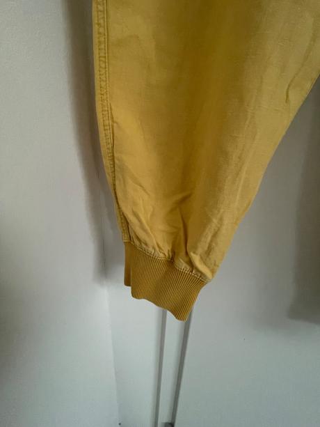 Pohodlné ľanové cuff nohavice, gap
