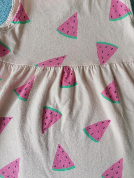 Letné šaty pásik, jahody, melony, h&m,86