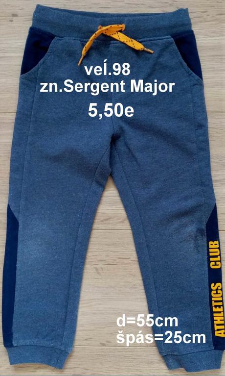 Teplákové nohavice veĺ.98, zn.sergent major, sergent major,98