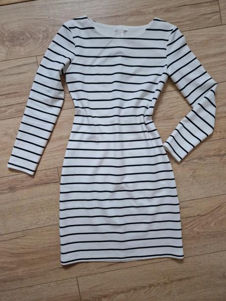 Midi prúžkované šaty, h&m,xs