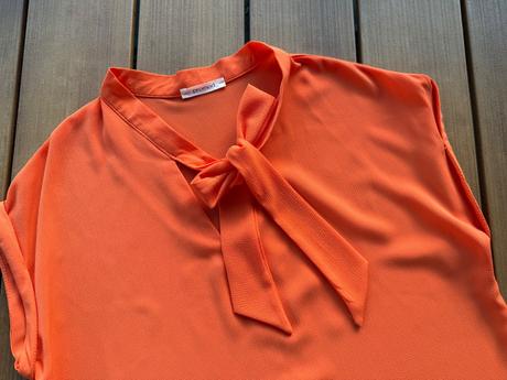 Oranžový top s mašlou promod, promod,s