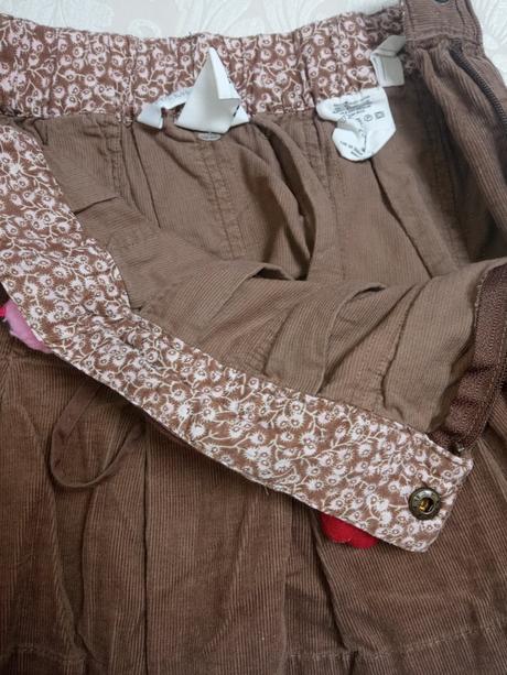 Dievčenská menčestrová sukňa s kvetmi (6-7 r.), h&m,122