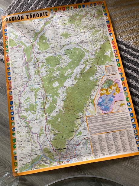 Mapa región záhorie,