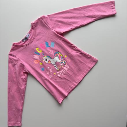 Dievčenské tričko unicorn tmavoružová, 122