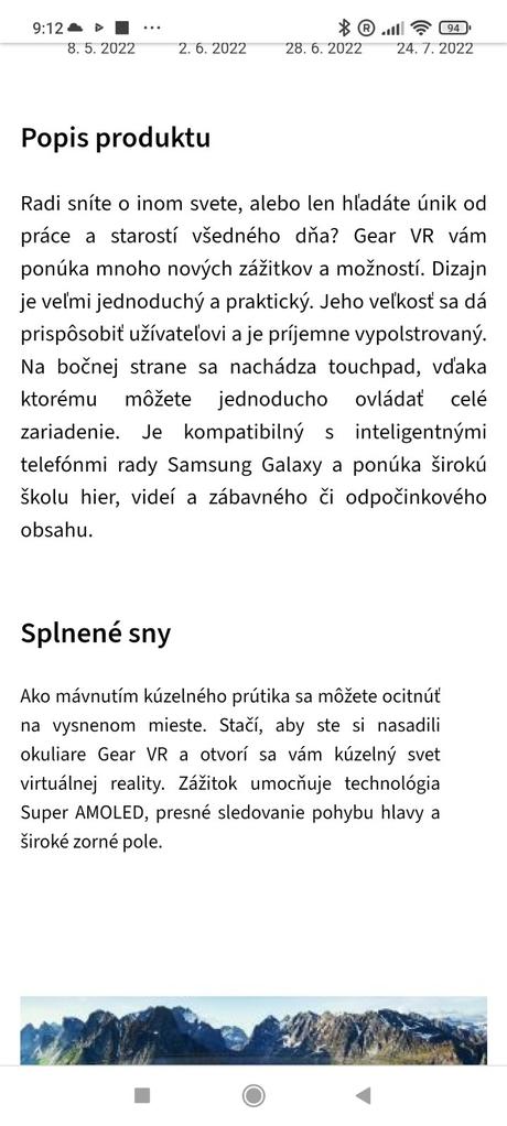 Okuliare virtualne, samsung