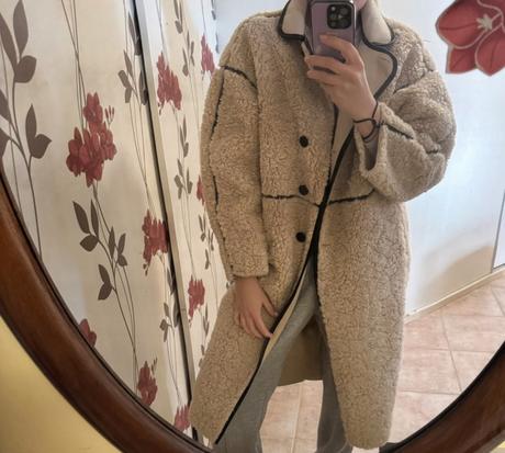 Plyšový kabát, h&m,xs