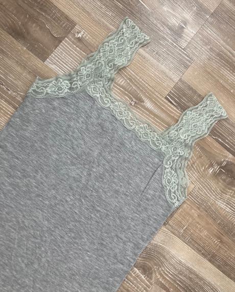 Elastické letné tričko/tielko ramienka čipkovane, m