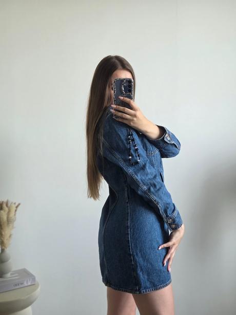 Zara rifľové šaty, zara,xl