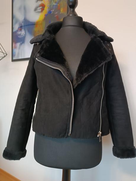 Čierna kožušinová bunda, gate,m