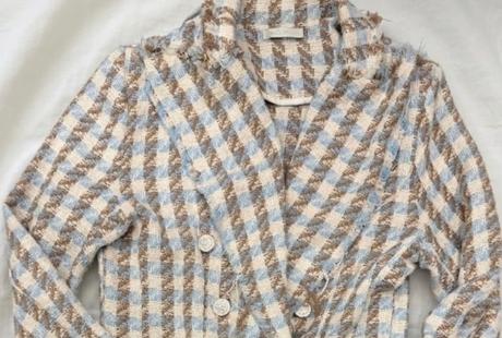 Tvídové sako s kockovaným vzorom, s