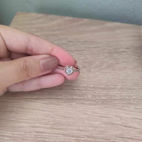 Strieborný prsteň - srdiečko,