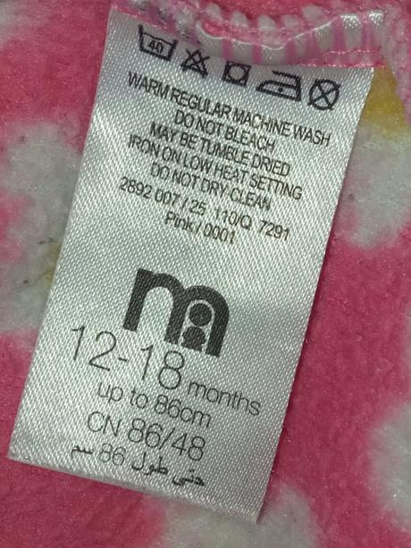 Dievčenská flisová mikina s kvietkom, 86