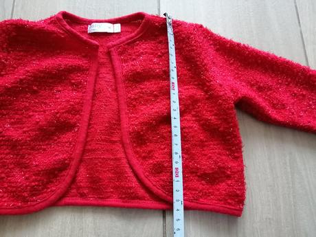 Červené bolerko s trblietkami, m&co,92