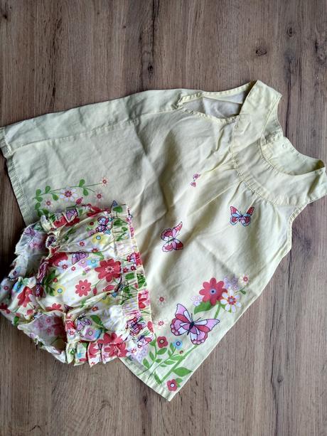 Tenky letny vzdusny set tricko a gate na plienku, h&m,62