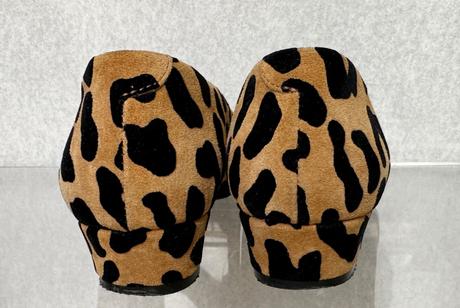 Kožené balerínky leopard, 36