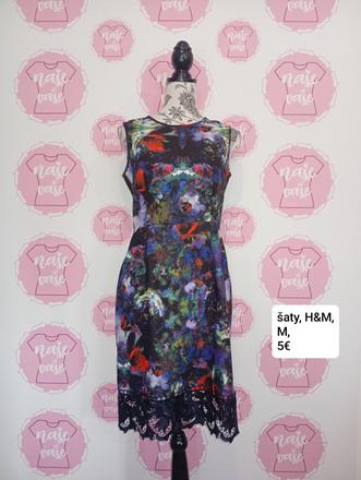 Zdobené farebné šaty, h&m,38