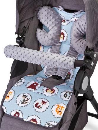Sensillo podložka do kočíka deluxe s minky zvierat, 