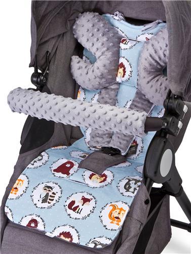 Sensillo podložka do kočíka deluxe s minky zvierat,