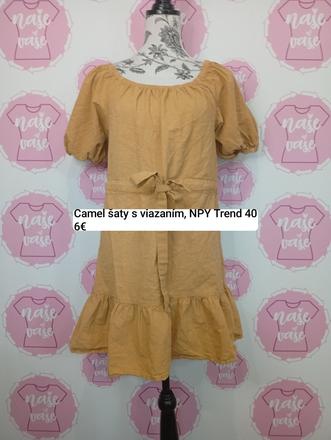 Camel šaty s viazaním, 40