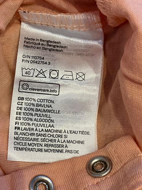 Dievčenské body broskyňové h&m (74), 74