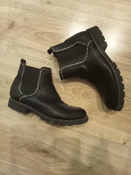 Nízke čižmy s kamienkami, 38, deichmann,38