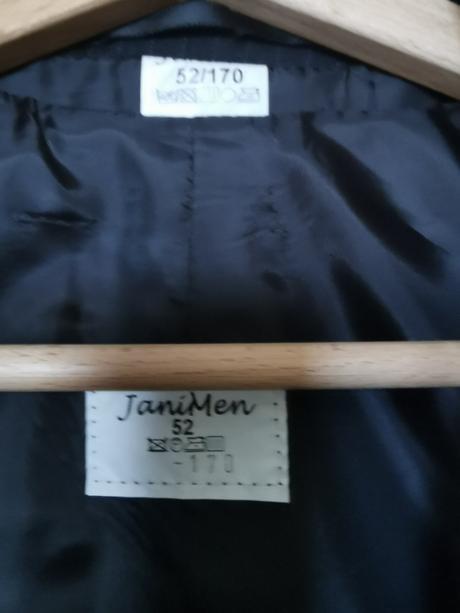 Čierny pásikavy pánsky oblek s vestičkou, 52/170, xl