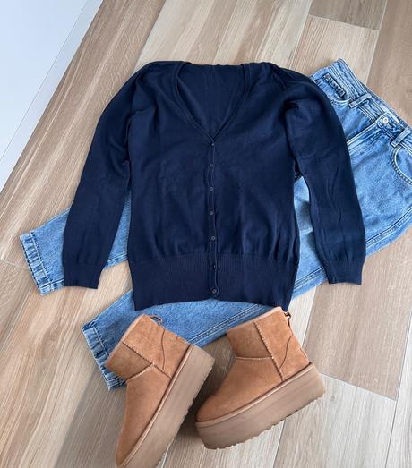 Modrý sveter, h&m,m