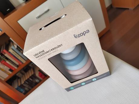 Drevené nasadzovacie krúžky zopa - blue, 