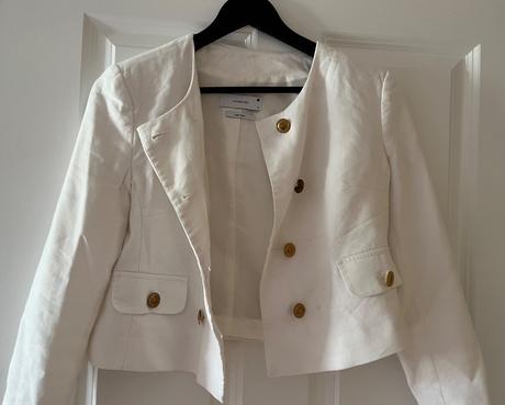 Biele ľanové elegantné sako, reserved, xs/34, reserved,xs