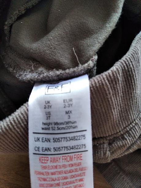 Menčestrové nohavice, f&f,98