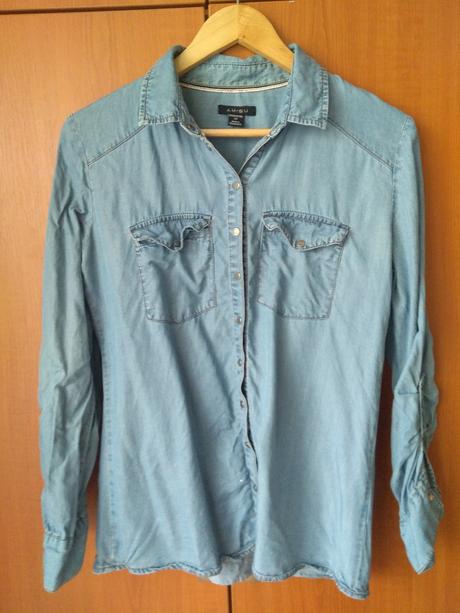 Dievčenská riflová košeľa., amisu,xs