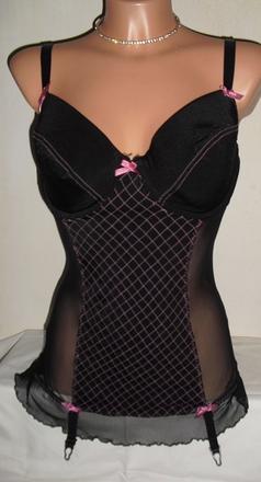 Sexi korzetova karovana kosielka s podvazkami, s