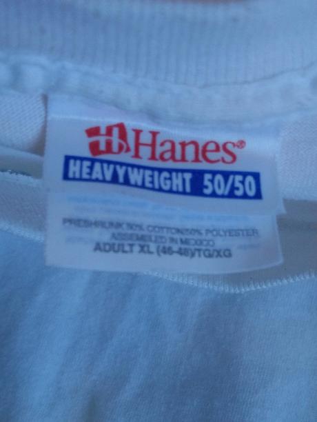 Pánske biele tričko, motív vpredu vzadu,hanes, xxl, xxl