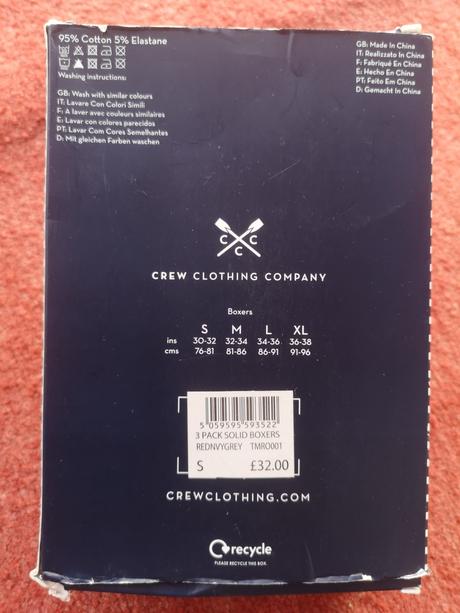 Crew clothing pánske boxerky 2ks veľkosť s, s