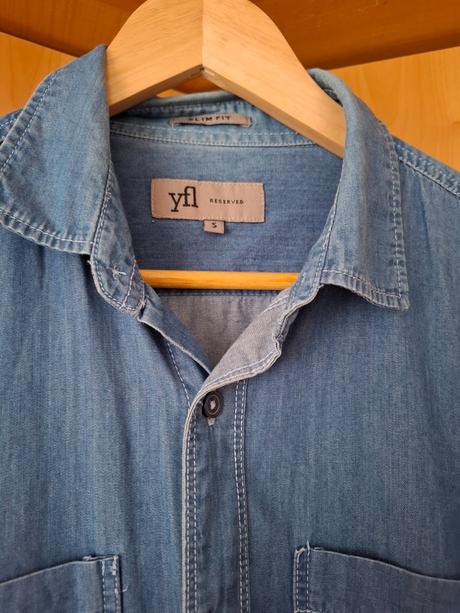 Pánska riflová košeľa zn.reserved veļ.s, reserved,s