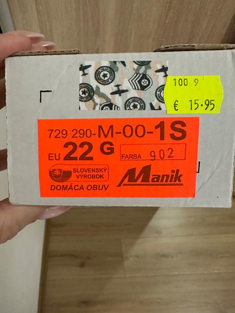 Detské papuče, manik,22