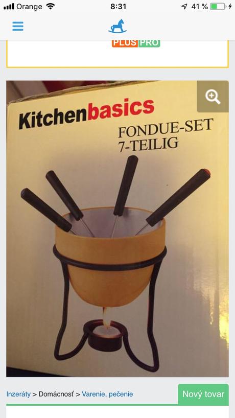 Fondue set na roztopenie cokolady, 