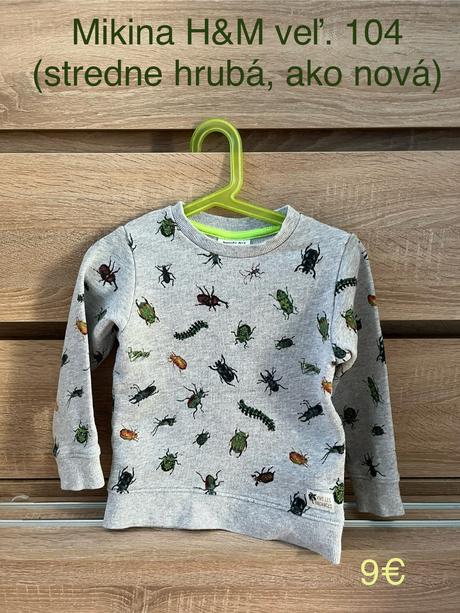 Mikina chrobaciky h&m veľ. 98/104, h&m,98