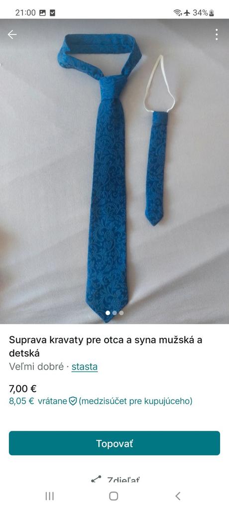Súprava kravata otec a syn, 