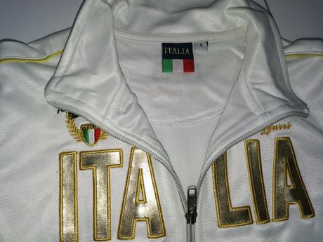 Biela lesklá mikina italia cca 3-roky, 104