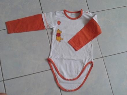 Body macko pu s dlhym rukavom, 24-36 mes., disney,92