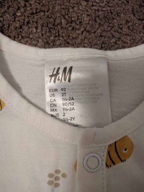 Pyžamo hm, h&m,92