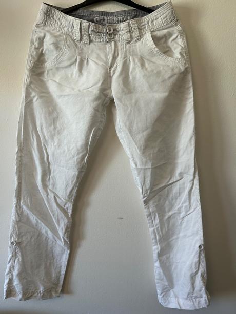 Biele ľanové nohavice, 158