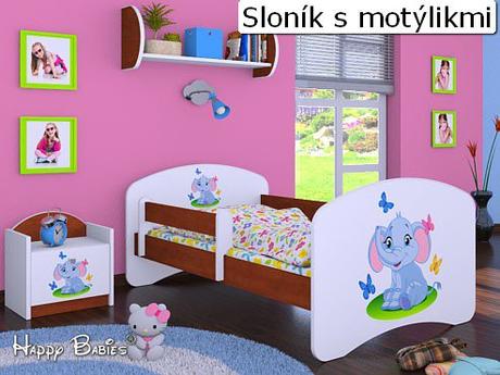 Detská postieľka happy 140x70 cm farebná+ matrac, šírka (cm): 70,dĺžka (cm): 140