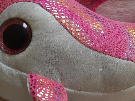 Lesklý ružový plyšový delfín ty plyšák,