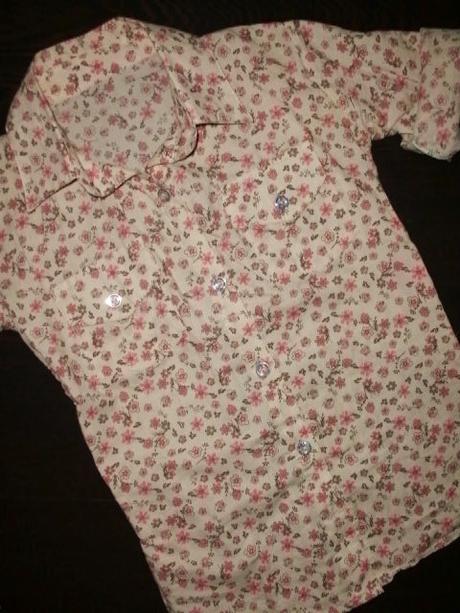 Kvetinková košieľka s roll-up rukávmi, 128