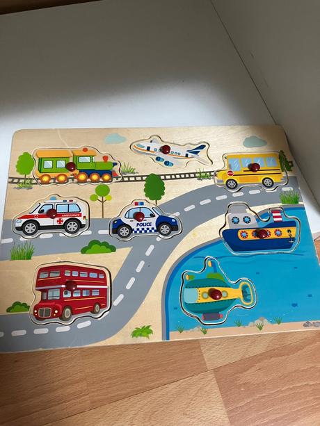 Vkladačka drevená - dopravné prostriedky, 