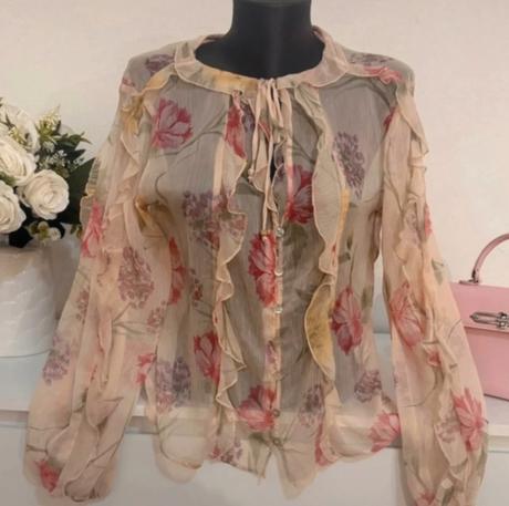 Zara luxusná romantická šifónová blúzka, zara,36 / s