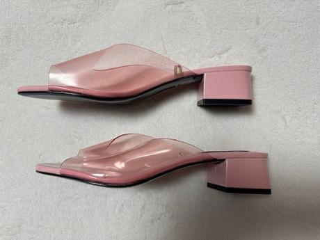 Vinylové ružové sandálky na podpätku zn. zara, zara,40